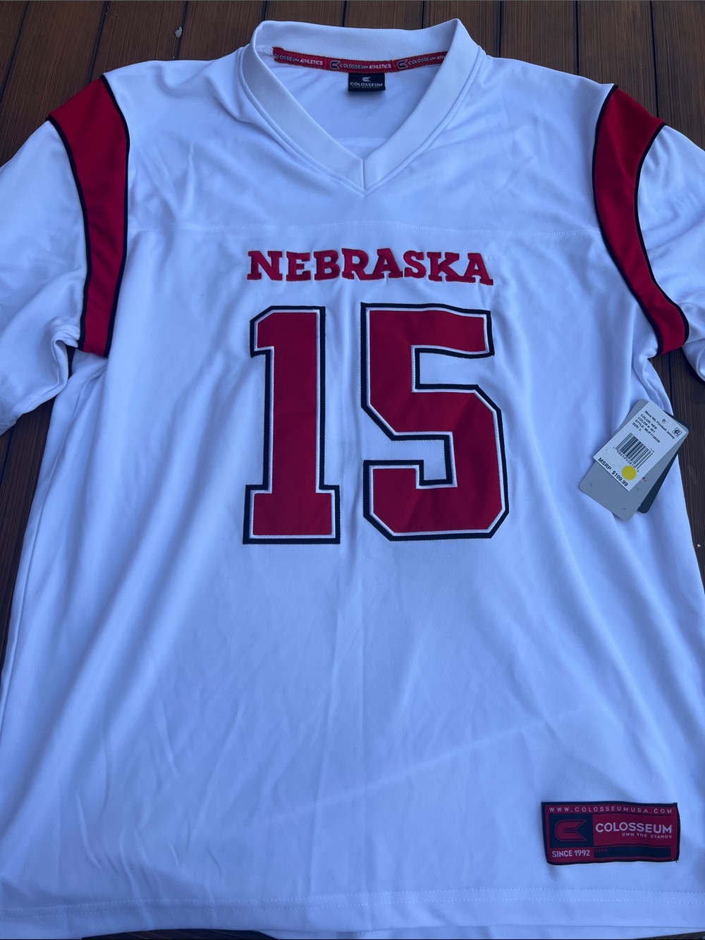 Raiola- Colosseum White & Red Nebraska #15 Men's Jersey